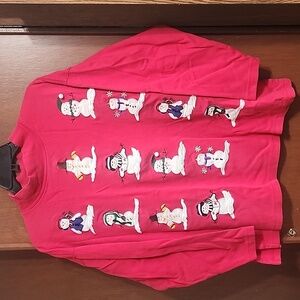 Bechamel Vintage Snowman Red Mock Turtleneck Sz M